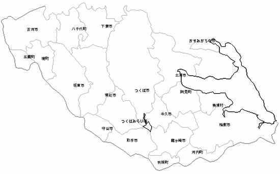 茨城県の地図